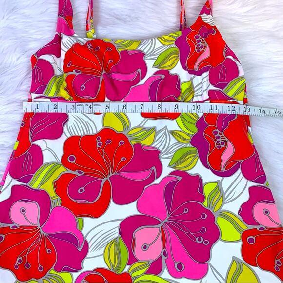 Lands’ End Bright Colored Tankini Top with Tie Neck Strap Size 2 N0271 - Picture 5 of 7